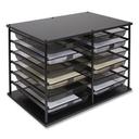Tru Red Matte Black 12 Sections Legal Size Front-Load Enclosed Wire Mesh Horizontal Document Organizer, 24.65 x 15.59 x 16.3 inch