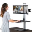 Victor Black and Aluminum DC450 High Rise Electric Dual Monitor Standing Desk Workstation, 28 x 23 x 20.25 inch
