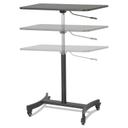Victor Black High Rise Mobile Adjustable Sit Stand Workstation, 30.75 x 22 x 44 inch