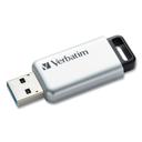 Verbatim Store N Go Silver Secure Pro USB Flash Drive with AES 256 Encryption, 128 GB Capacity
