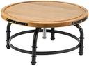 Tablecraft Industrial Collection Acacia and Black Powder Coated Metal Rotating Cake Stand, 13 inch Dia. X 6 inch