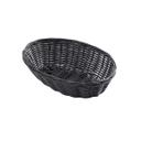 Tablecraft Black Oval Handwoven Basket, 9 x 6 x 2.25 inch -- 12 per case