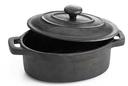 Tablecraft Cast Iron Cookware Oval Casserole with Lid, 8 Ounce Capacity