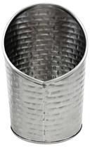 Tablecraft Brickhouse Stainless Steel with Embossed Brick Pattern Slanted Round Fry Cup, 3.375 x 3.375 x 4.625 inch