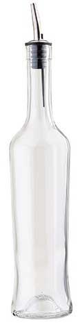 Tablecraft Sottile Clear Glass Bottle with Pourer, 17 Ounce Capacity -- 12 per case