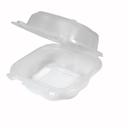 6 x 6 in Clear Polypropylene Hinged Square Container