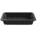 Polypropylene Black 55.8 Ounce Processor Tray with Wide Rim Film