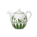 Sultans Garden Green Bone China 16 Ounce Tea for One Teapot with Lid, 6 count
