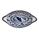 Puebla Alumina Vitrified 12.0 Ounce Blue Oval Rarebit, 12 count