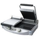 Cadco Stainless Double Glass Ceramic Panini-Clamshell Grill, 24 1/3 x 7 x 18 inch.