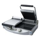 Cadco Stainless Double Glass Ceramic Panini-Clamshell Grill, 24 1/3 x 7x 18 inch.