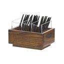 Melrose Collection Chocolate Brown Oak Wood Flatware Organizer