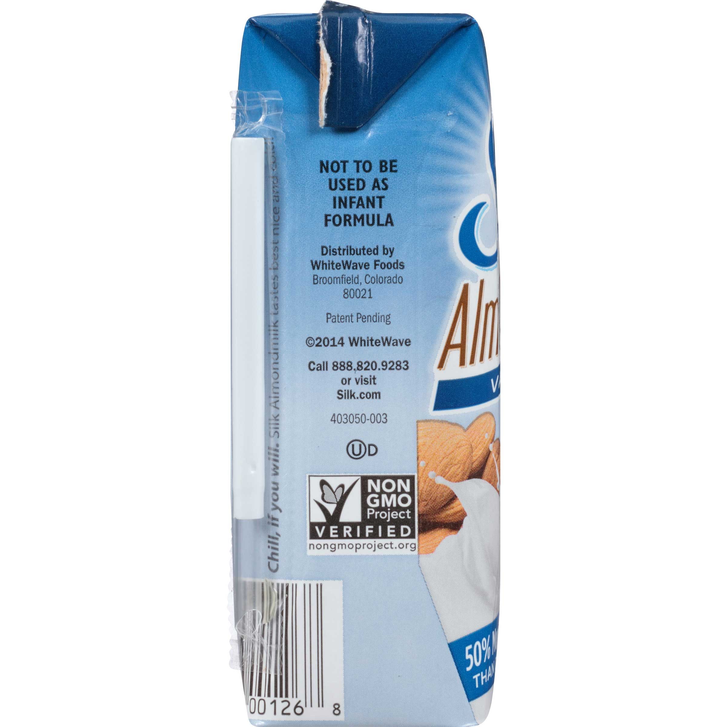 Silk Vanilla Pure Almond Milk, 8 Ounce -- 18 Per Case