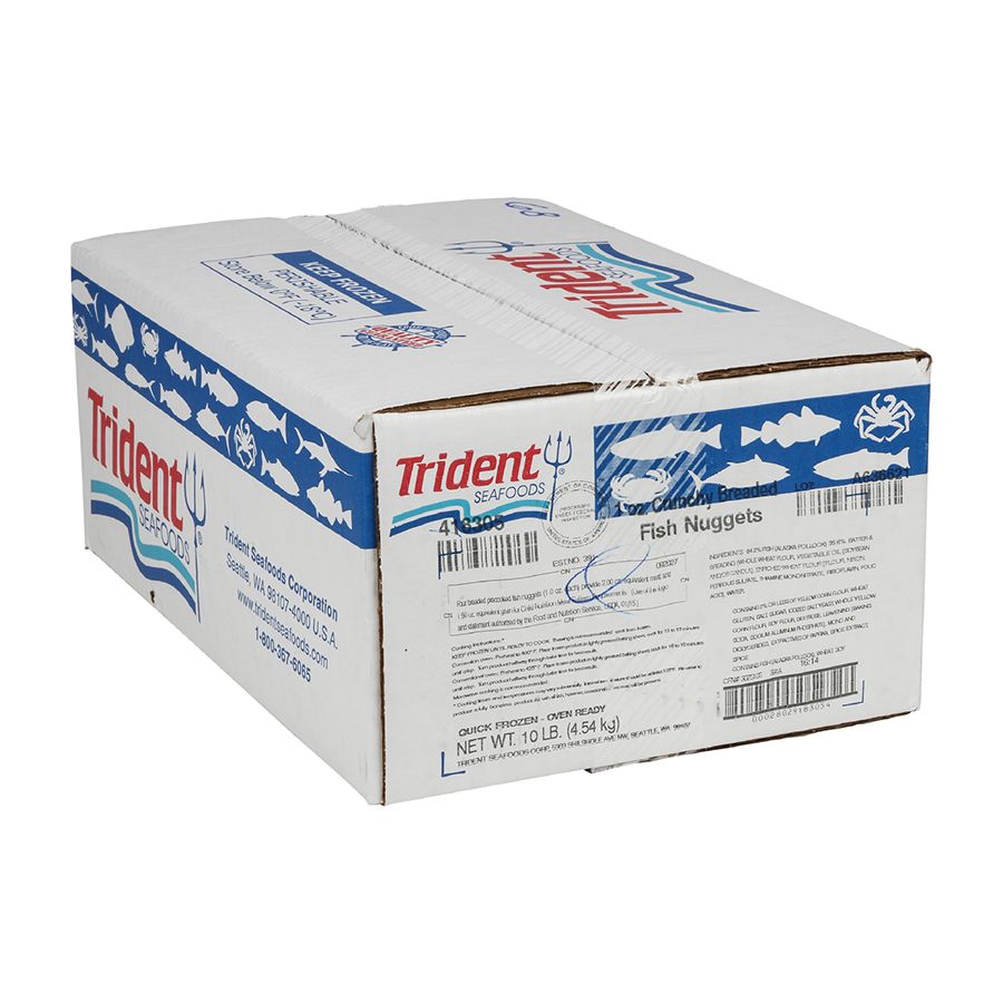 Trident Seafoods Wild Alaska Pollock Breaded Nugget, 1 Ounce Pieces, Oven Ready, Whole Grain
