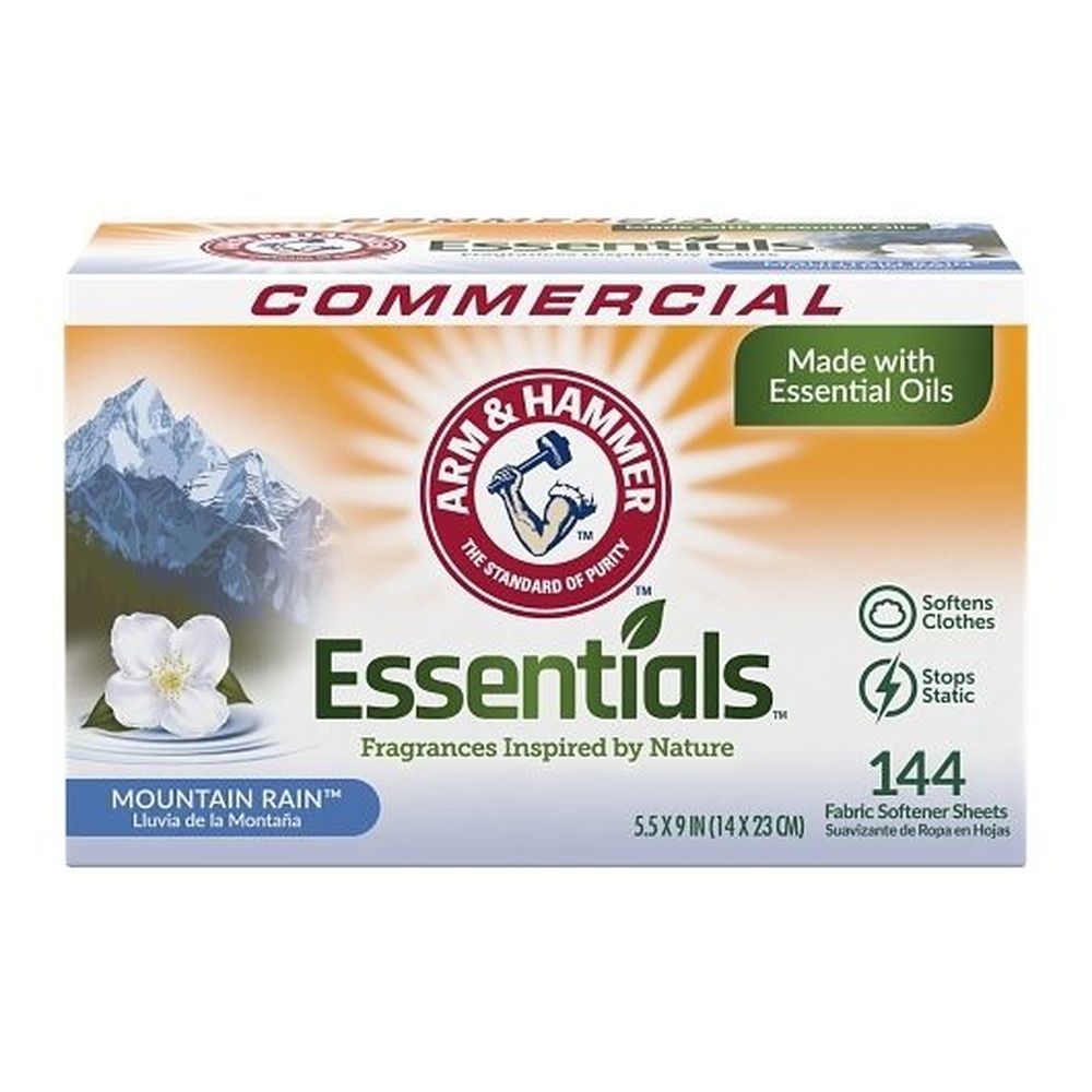 Arm & Hammer Mountain Rain Fabric Softener Sheets, 144 Count -- 6 Per Case