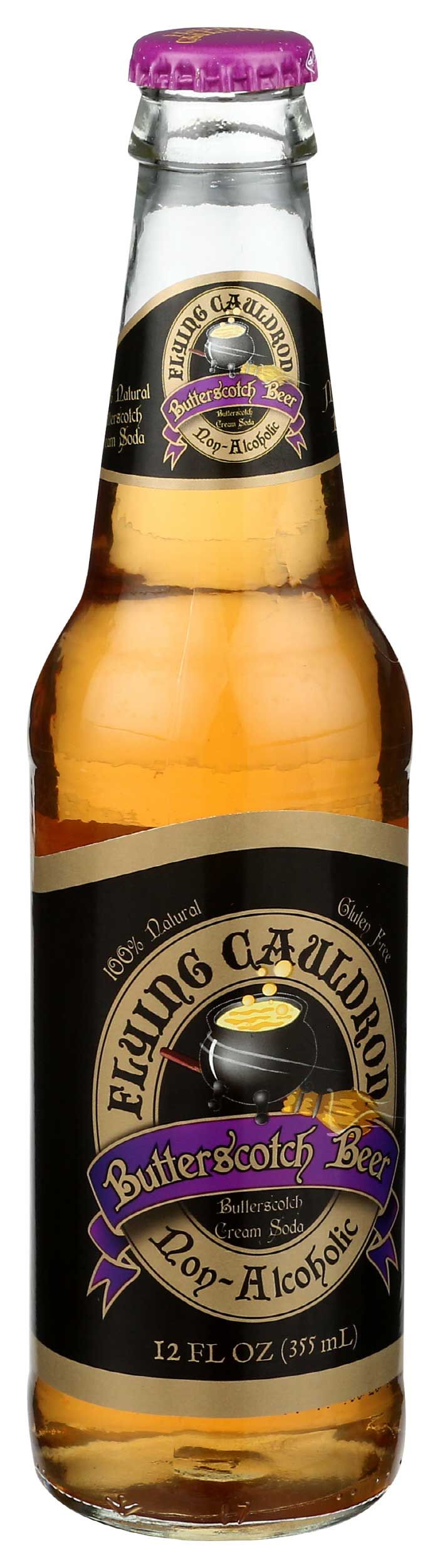 Flying Cauldron Butterscotch Beer Soda, 12 Ounce -- 24 Per Case