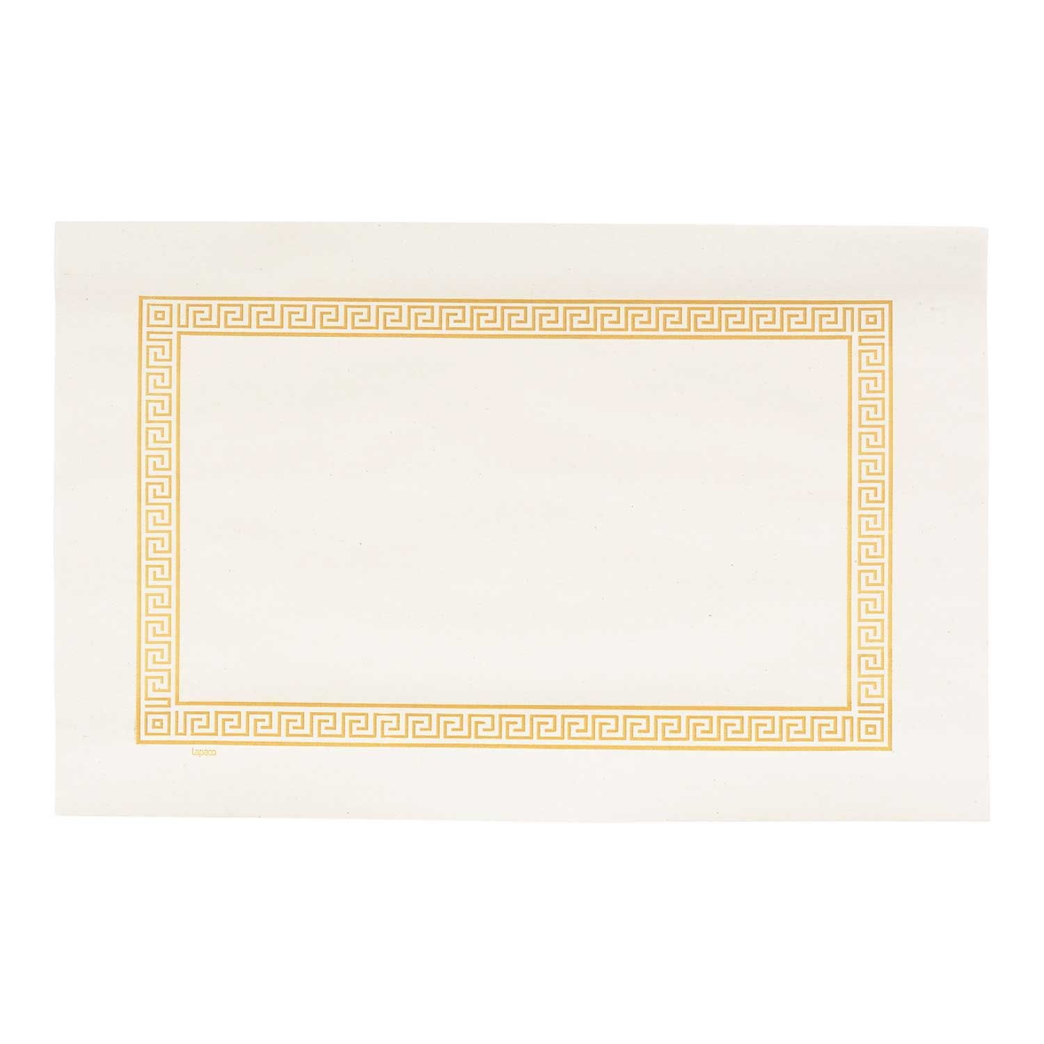 Lapaco Greek Key Gold Newsprint Placemat -- 1000 Per Case