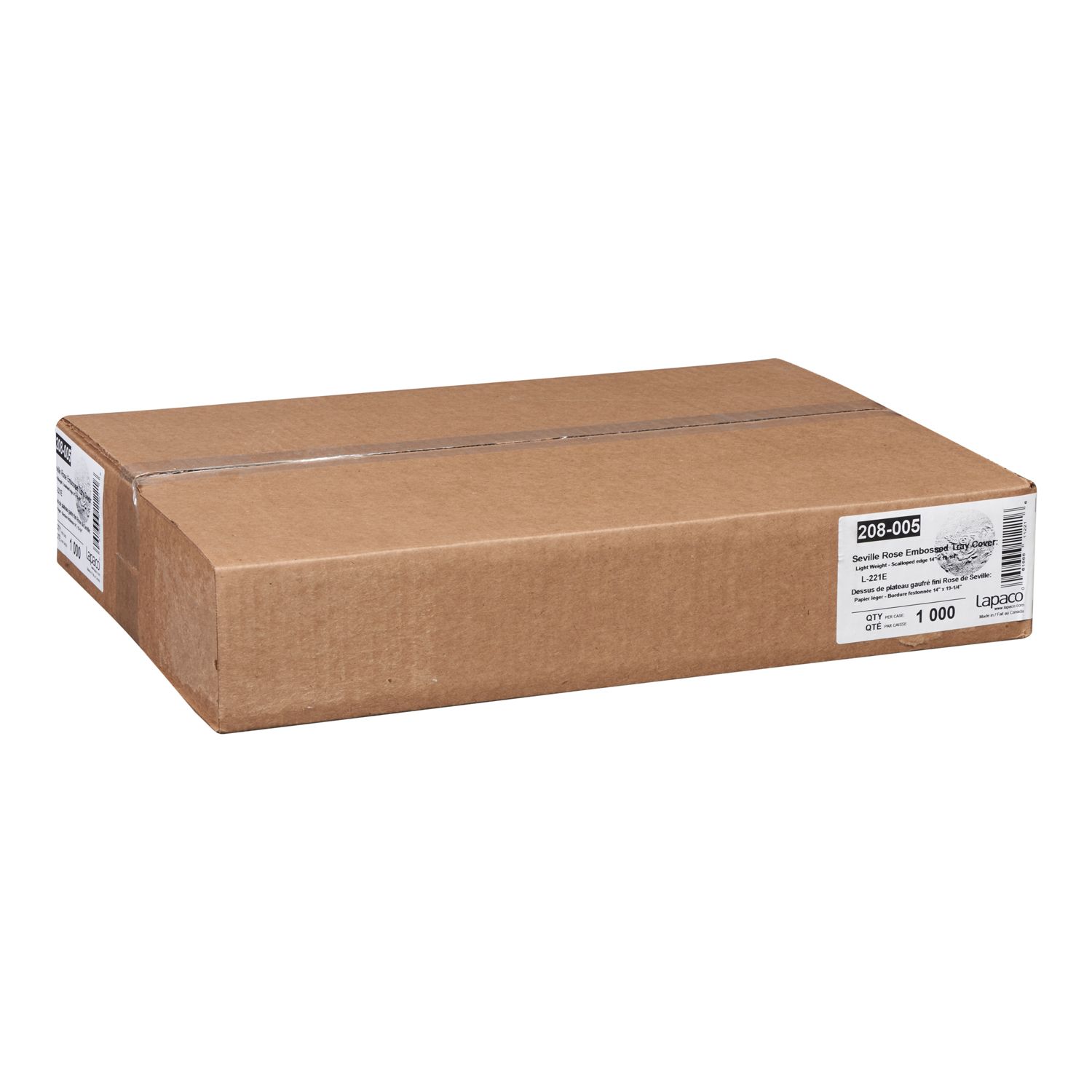 Lapaco Scalopped Edge Seville Rose Embossed Bond Light Weight Tray Cover -- 1000 Per Case