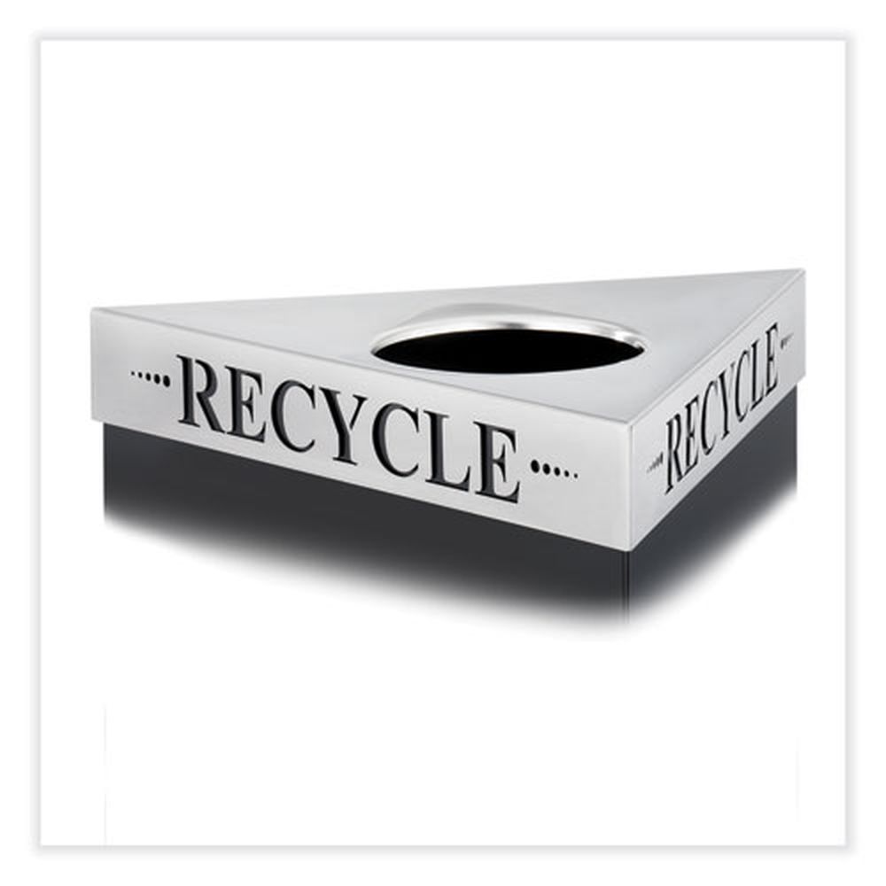 Safco Trifecta Stainless Steel Laser Cut Recycle Inscription Waste Receptacle Lid, 20 X 20 X 3 Inch