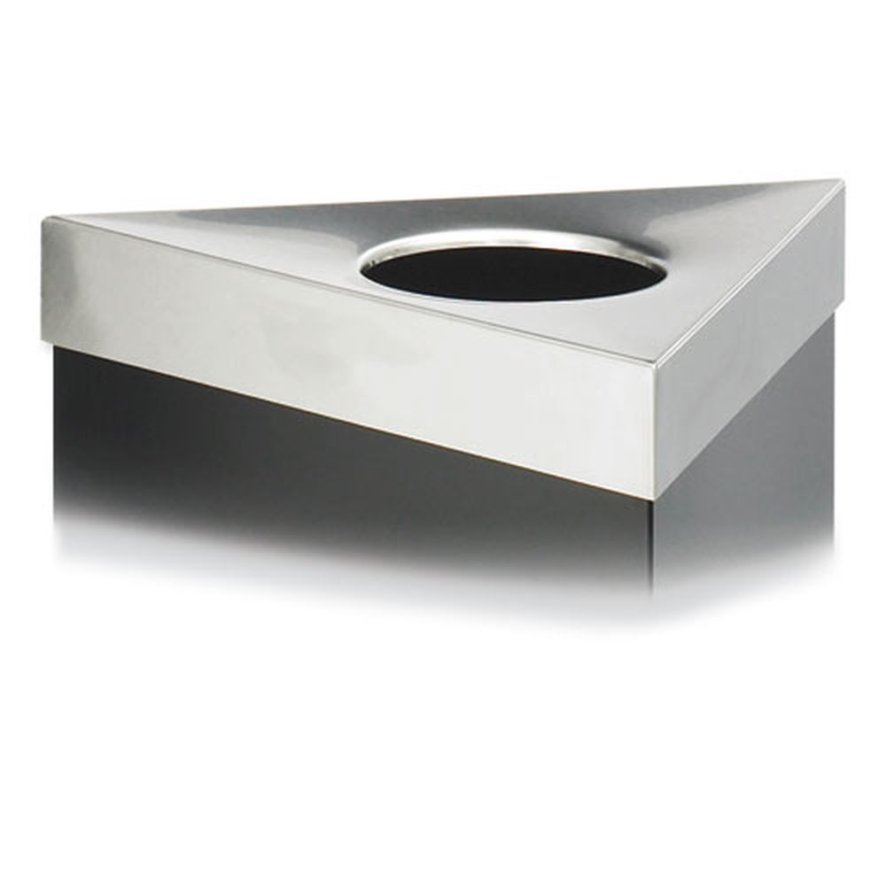Safco Trifecta Stainless Steel No Inscription Waste Receptacle Lid, 20 X 20 X 3 Inch