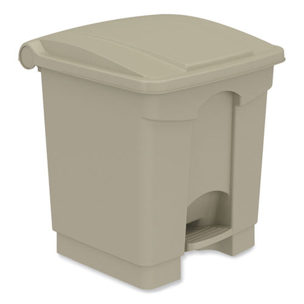 Safco Metal Tan Plastic Step On Receptacle, 20 Gallon Capacity