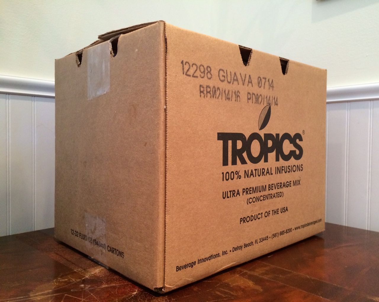 Tropics Peach Drink Mix, 32 Ounce -- 12 Per Case