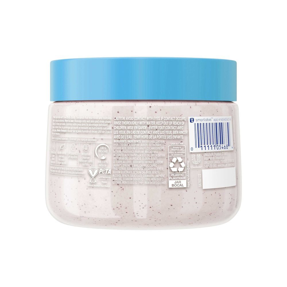 Dove Crushed Macadamia And Rice Milk Body Scrub, 15 Ounce -- 12 Per Case