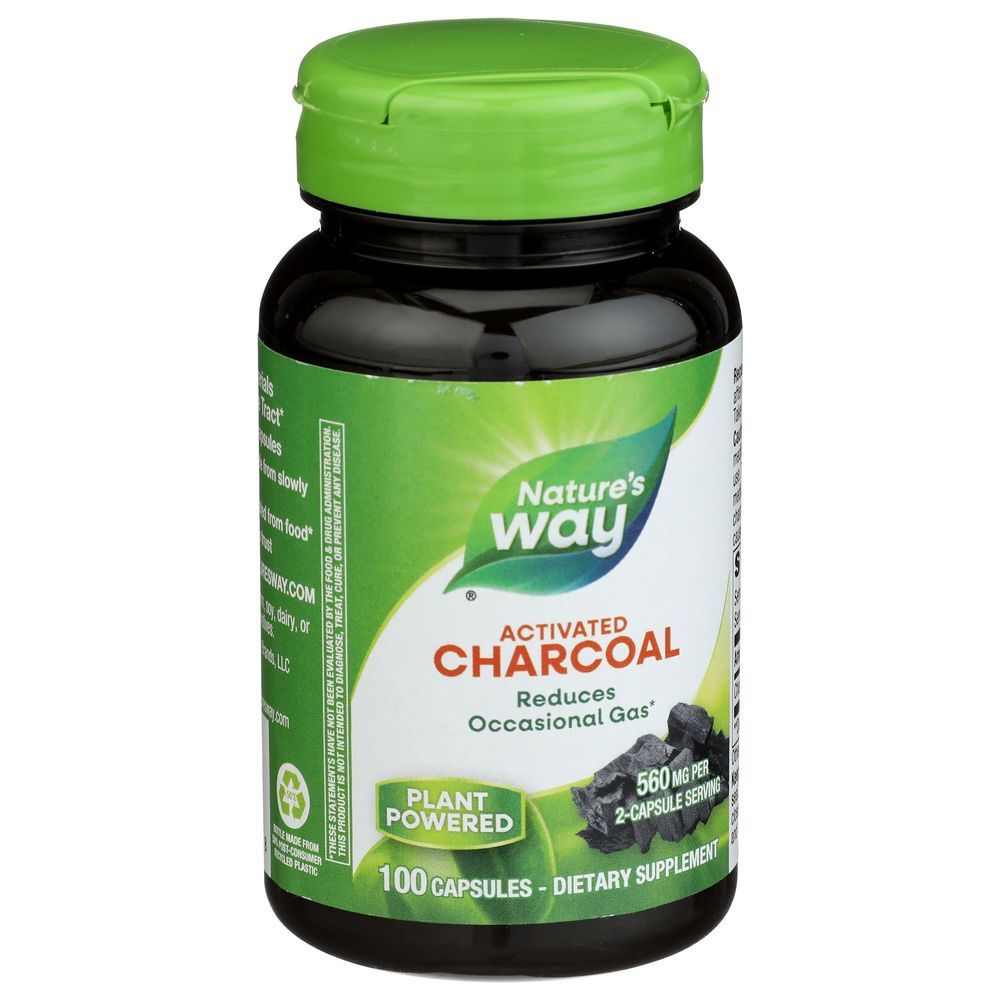 Nature's Way Activated Charcoal Capsules, 100 Count