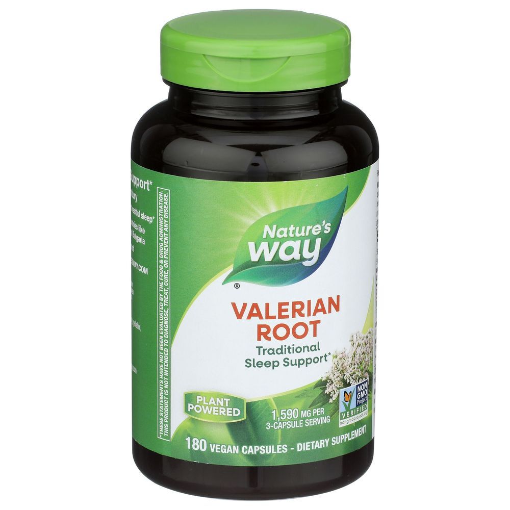 Nature's Way Valerian Root Traditional Sleep Support Vegan Capsules, 180 Count