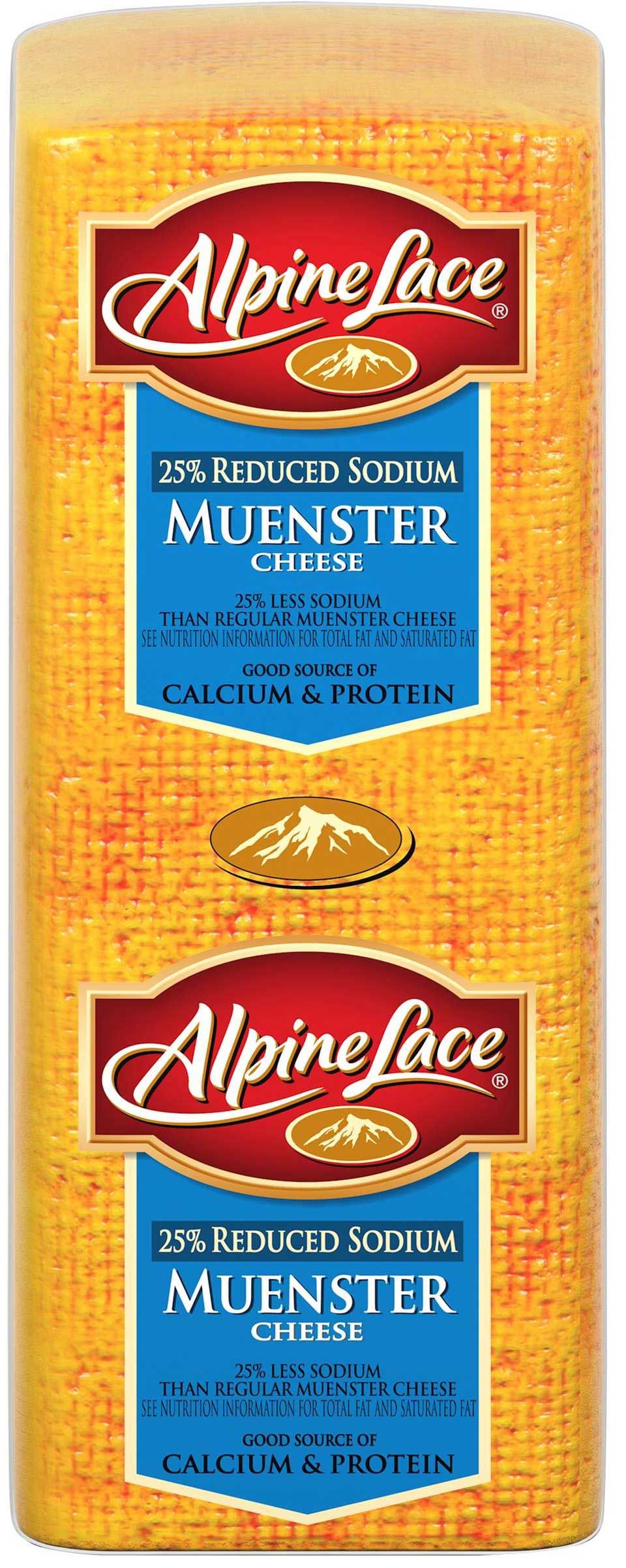 Alpine Lace 25% Reduced Sodium Muenster Cheese, 6 Pound -- 2 Per Case