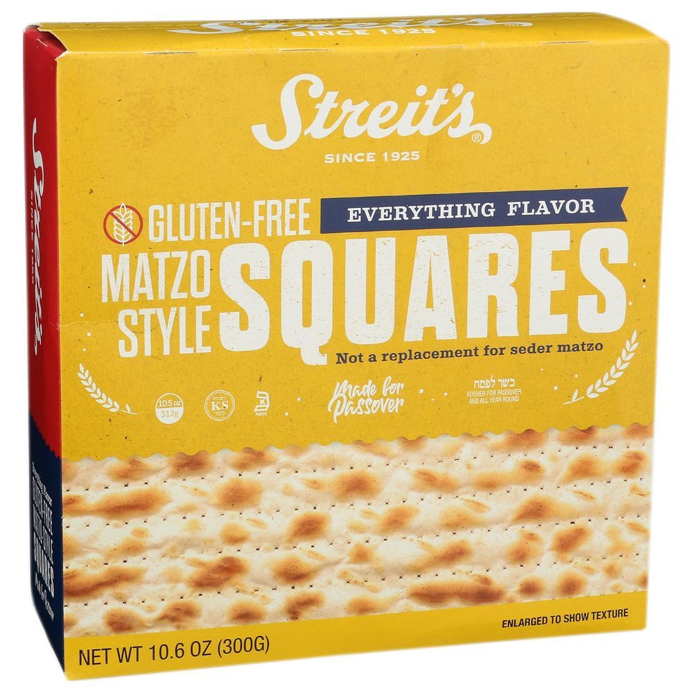 Streit's Everything Flavor Gluten Free Matzo Style Squares, 10.6 Ounce -- 12 Per Case