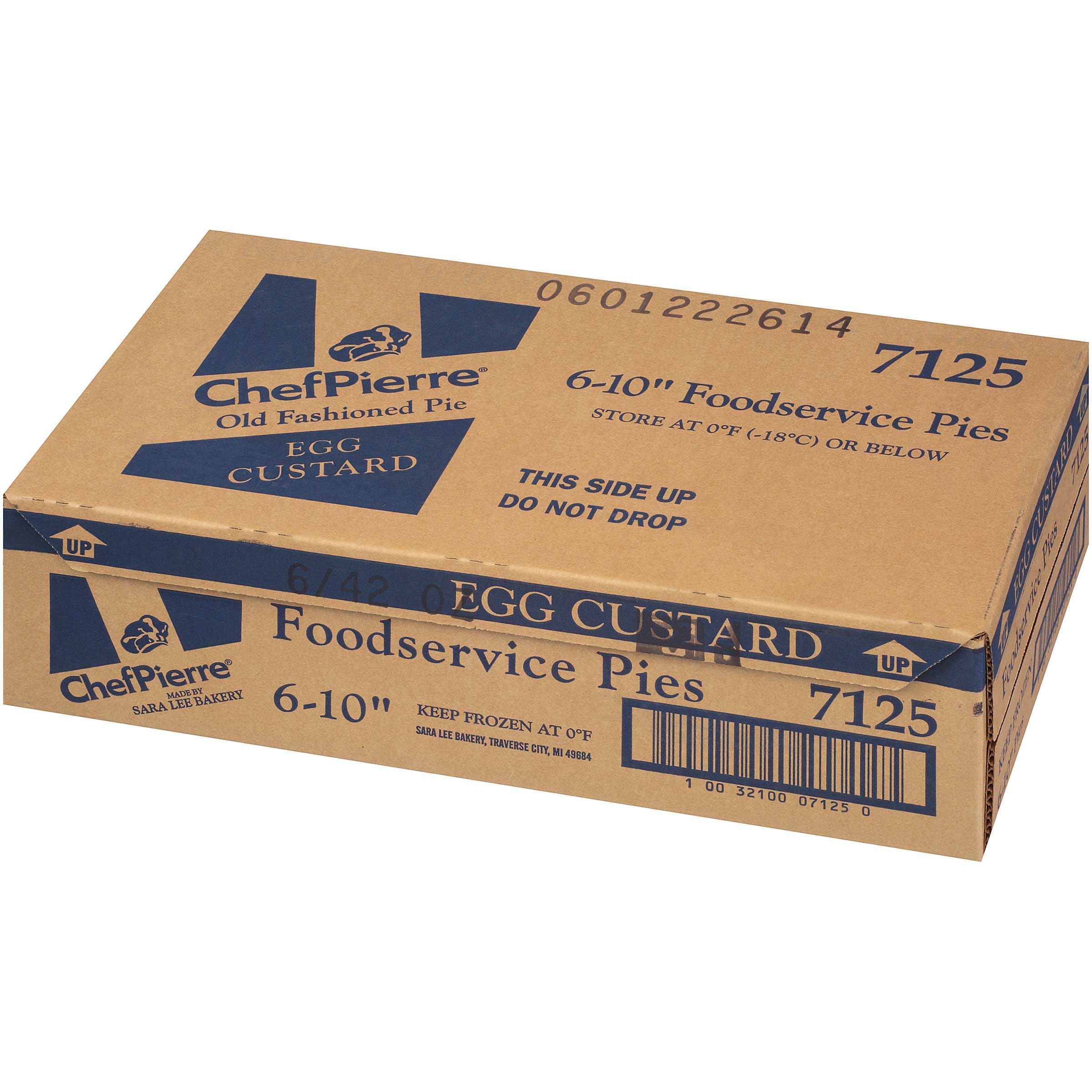 Chef Pierre Unbaked Egg Custard Open Face Pie, 10 Inch -- 6 Per Case