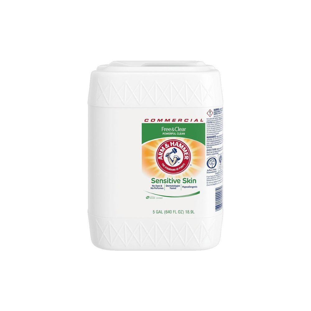 Arm & Hammer Sensitive Free And Clear Perfume And Dye Free Liquid Laundry Detergent, 5 Gallon Jug