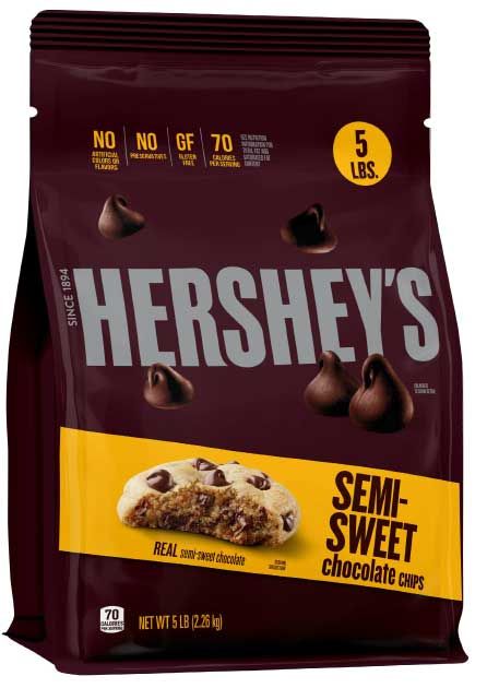 Hershey's Semi Sweet Chocolate Baking Chips, 5 Pound -- 1 Each