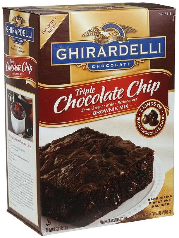 Ghirardelli Triple Chocolate Chip Brownie Mix, 120 Ounce -- 4 Per Case