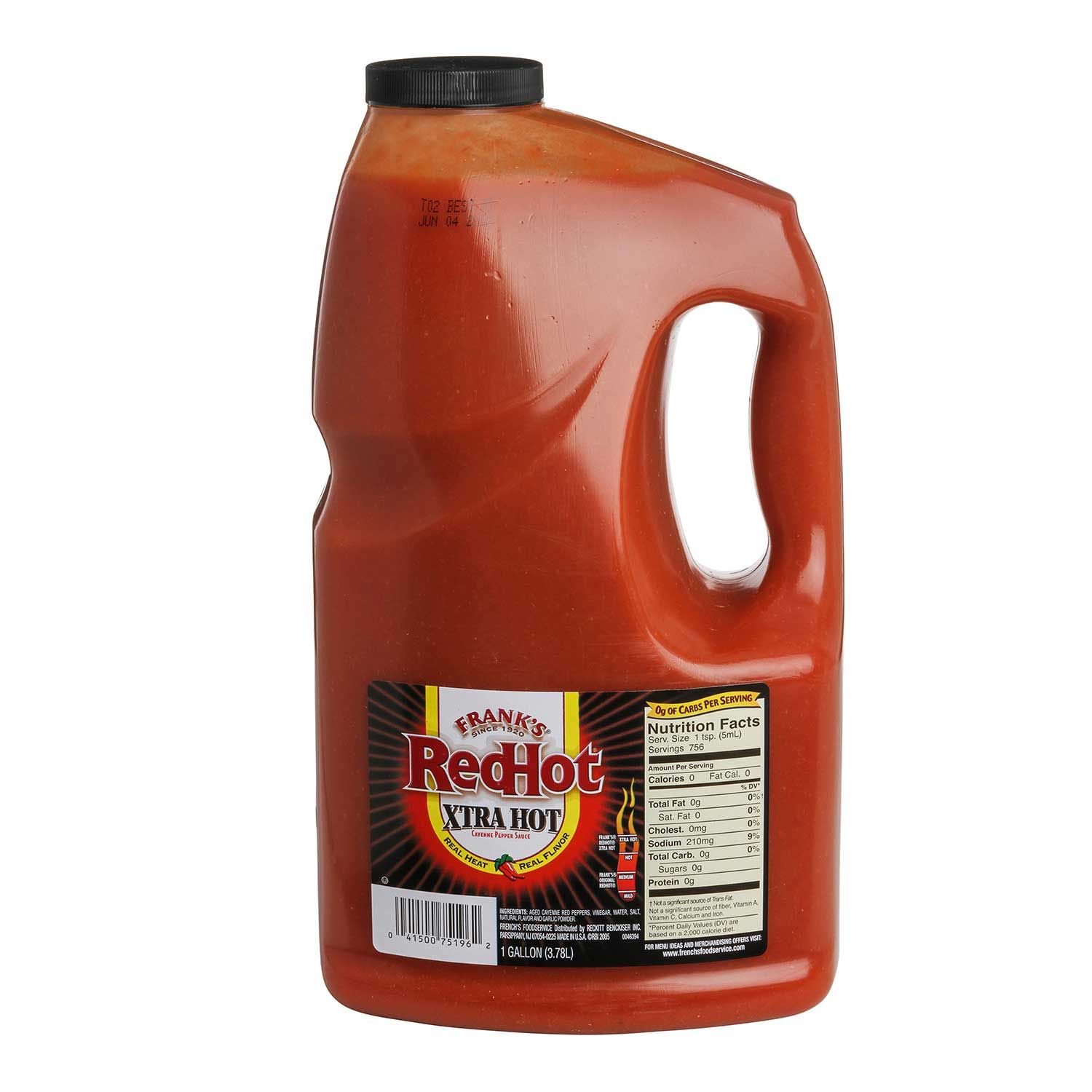 Frank's Redhot Extra Cayenne Pepper Hot Sauce Bulk, 1 Gallon -- 4 Per Case