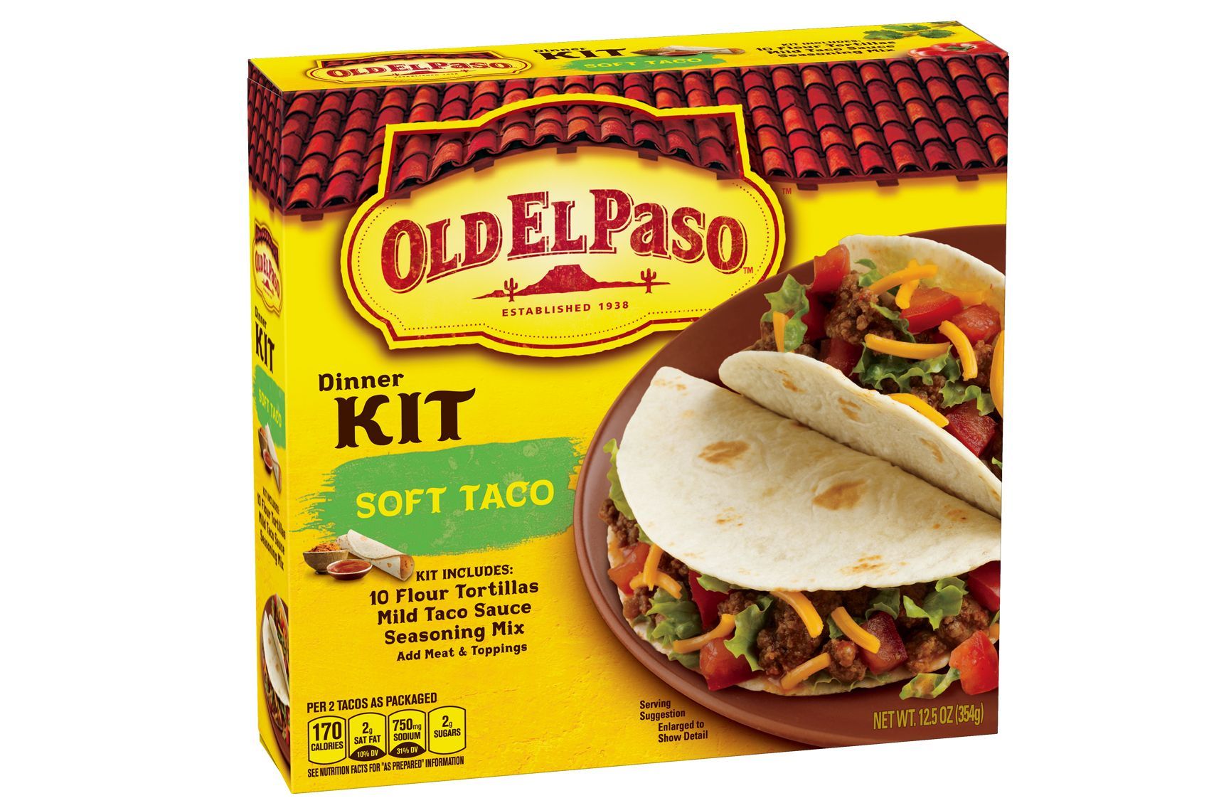 Old El Paso Soft Taco Dinner Kit, 12.5 Ounce -- 12 Per Case