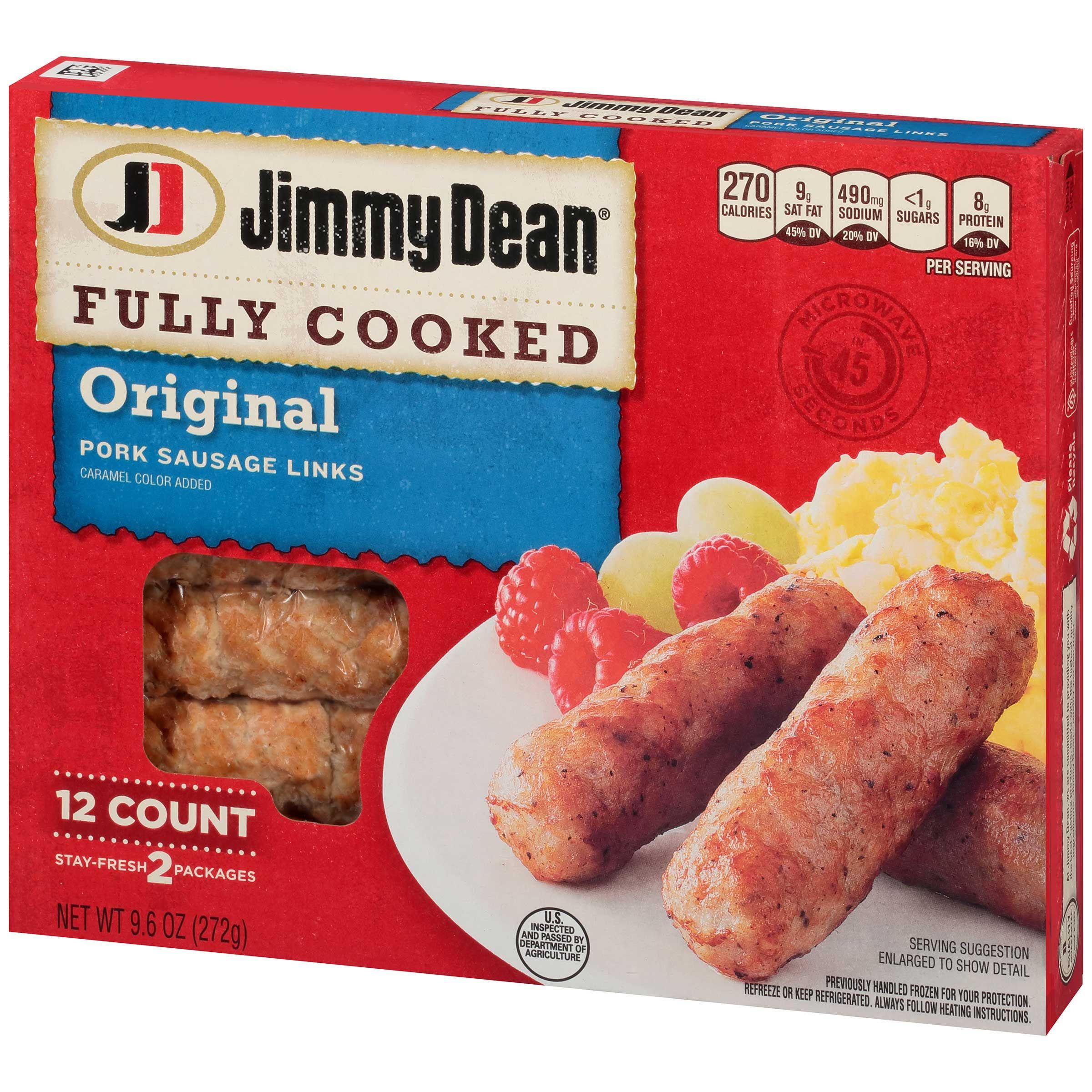Jimmy Dean Fully Cooked Regular Sausage Link, 9.6 Ounce -- 8 Per Case