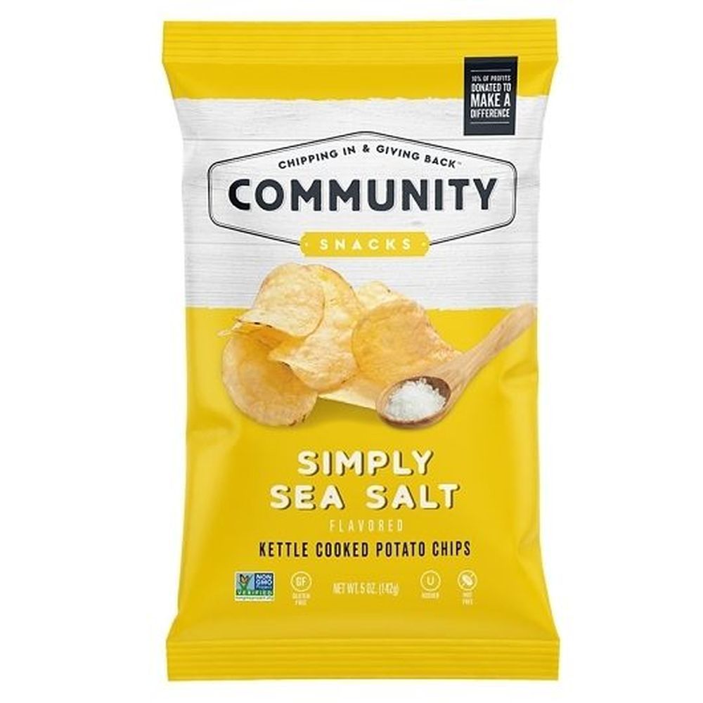 Community Snacks Simply Sea Salt Kettle Cooked Potato Chips, 5 Ounce -- 12 Per Case