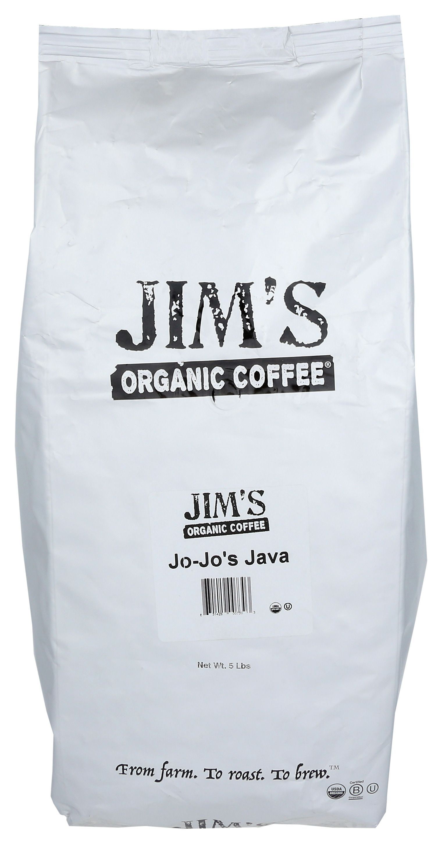Jim's Organic Coffee Jo Jos Java Coffee, 5 Pound