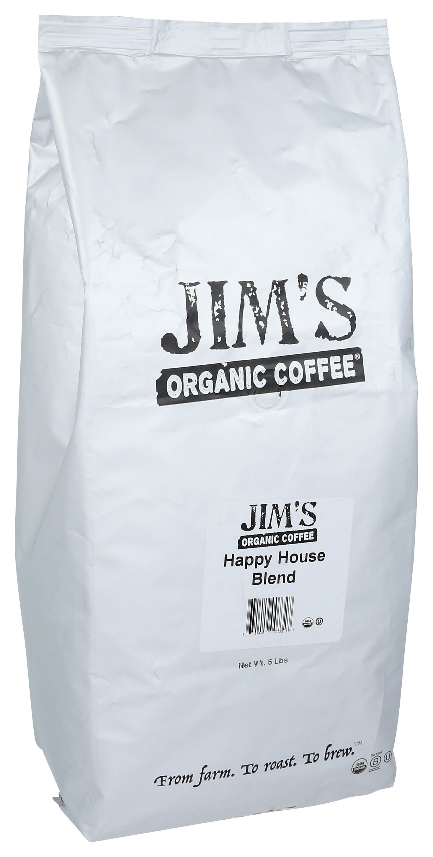 Jim's Organic Coffee Happy House Blend Coffee, 5 Pound