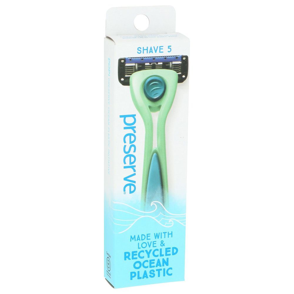 Preserve Green Popi Shave 5 Razor, 1 Count -- 6 Per Case