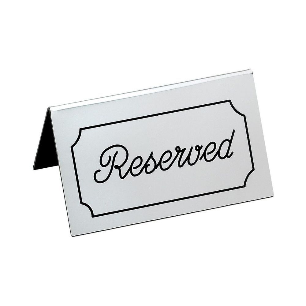 Cal-mil Gray With Black Double-sided Reserved Tent Sign, 5 X 1 X 3 Inch