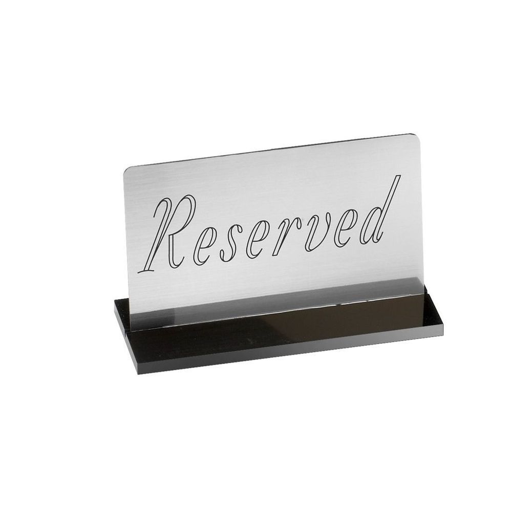 Cal-mil Silver Acrylic Reserved Sign, 5 X 1 X 3 Inch -- 12 Per Case