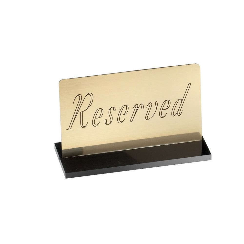 Cal-mil Gold Acrylic Reserved Sign, 5 X 1 X 3 Inch -- 12 Per Case