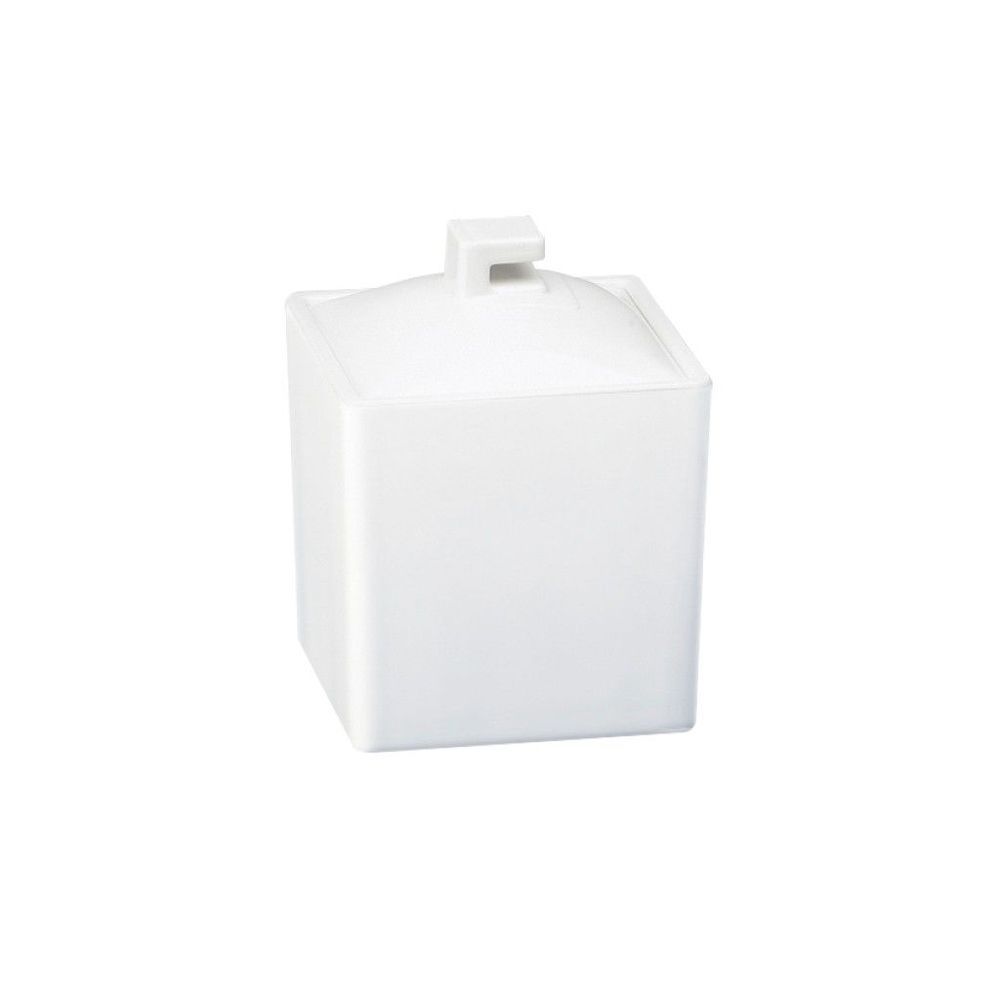 Cal-mil Eco Modern White Melamine Square Jar With Lid, 4 X 4 X 4 Inch
