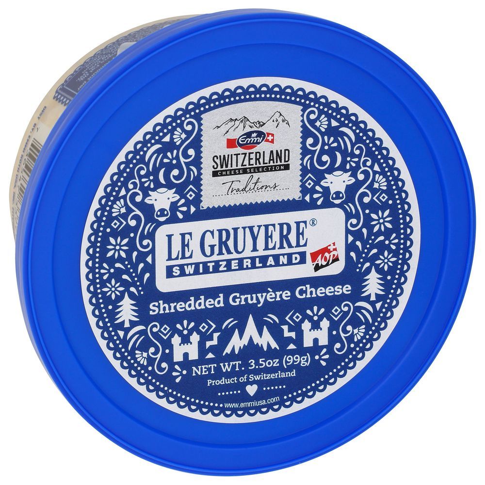 Emmi Shredded Gruyere Cheese, 3.5 Ounce Cup -- 12 Per Case