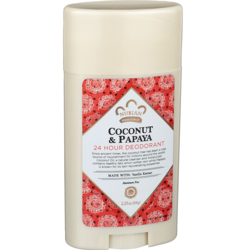 Nubian Heritage Coconut And Papaya 24 Hour Deodorant, 2.25 Ounce