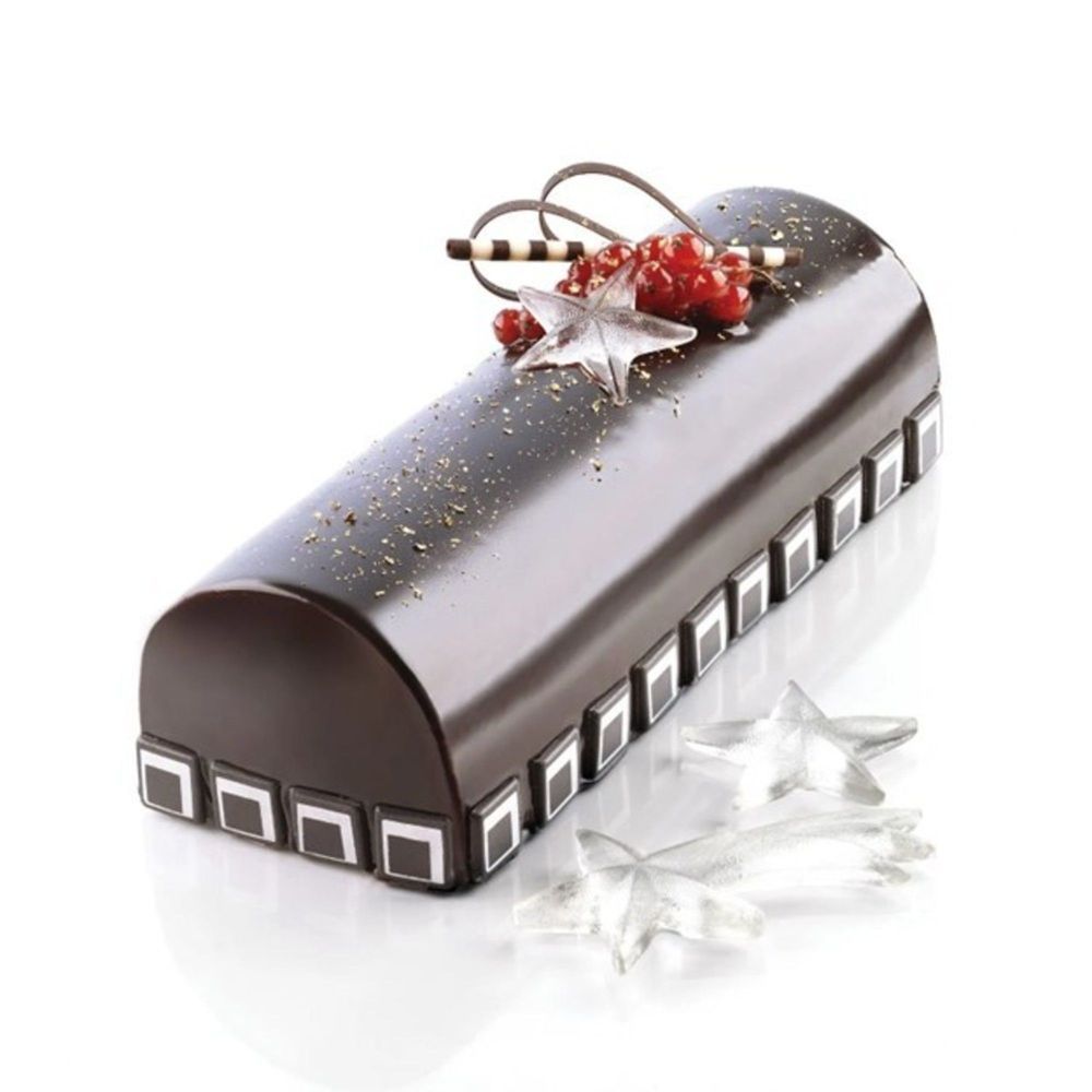 Silikomart Tortaflex Silicone Buche1 Mold Kit, 9.8 Inch Length 3.5 Inch Width X 2.75 Inch Height
