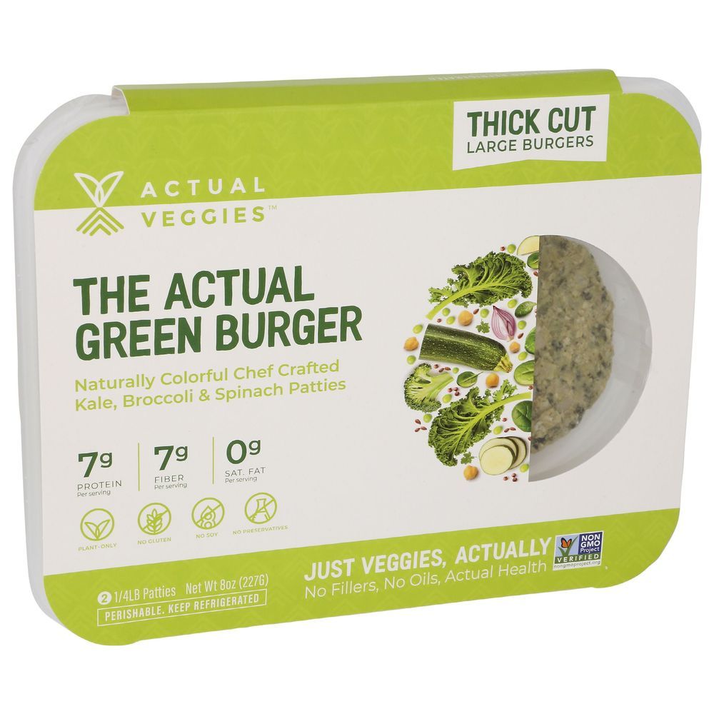 Actual Veggies The Actual Green Burger, 8 Ounce -- 6 Per Case